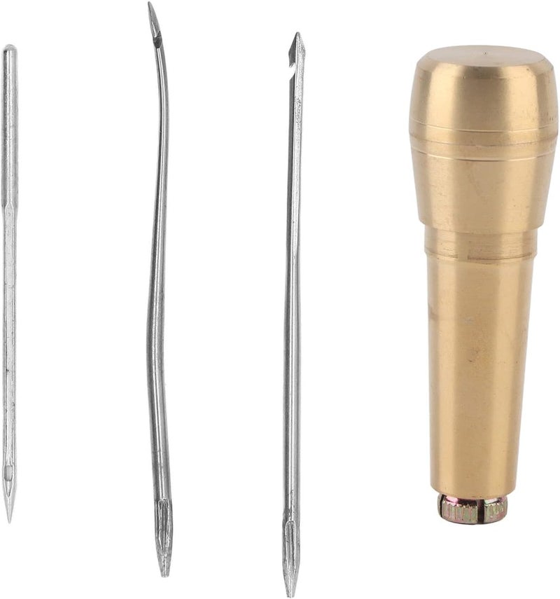 Chazcool Sewing Awl, Leather Sewing Awl Needle with Copper Handle, Speedy Stitcher Sewing Awl Kit for Handmade Leather Sewing Tools Shoe and Leather Repair, Leather Sewing Awl - Image 1